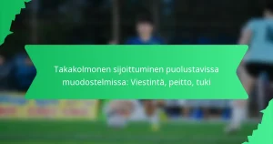 Takakolmonen sijoittuminen puolustavissa muodostelmissa: Viestintä, peitto, tuki