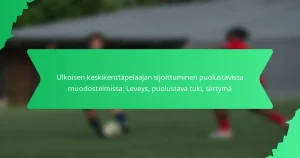 Ulkoisen keskikenttäpelaajan sijoittuminen puolustavissa muodostelmissa: Leveys, puolustava tuki, siirtymä