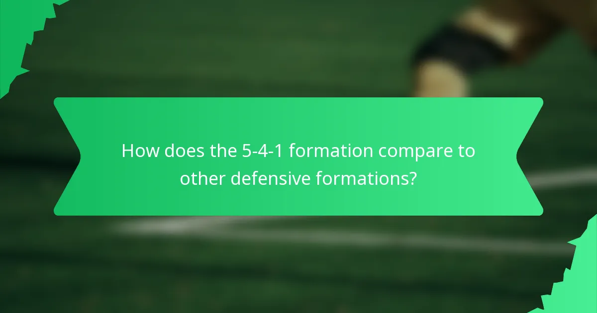 How does the 5-4-1 formation compare to other defensive formations?
